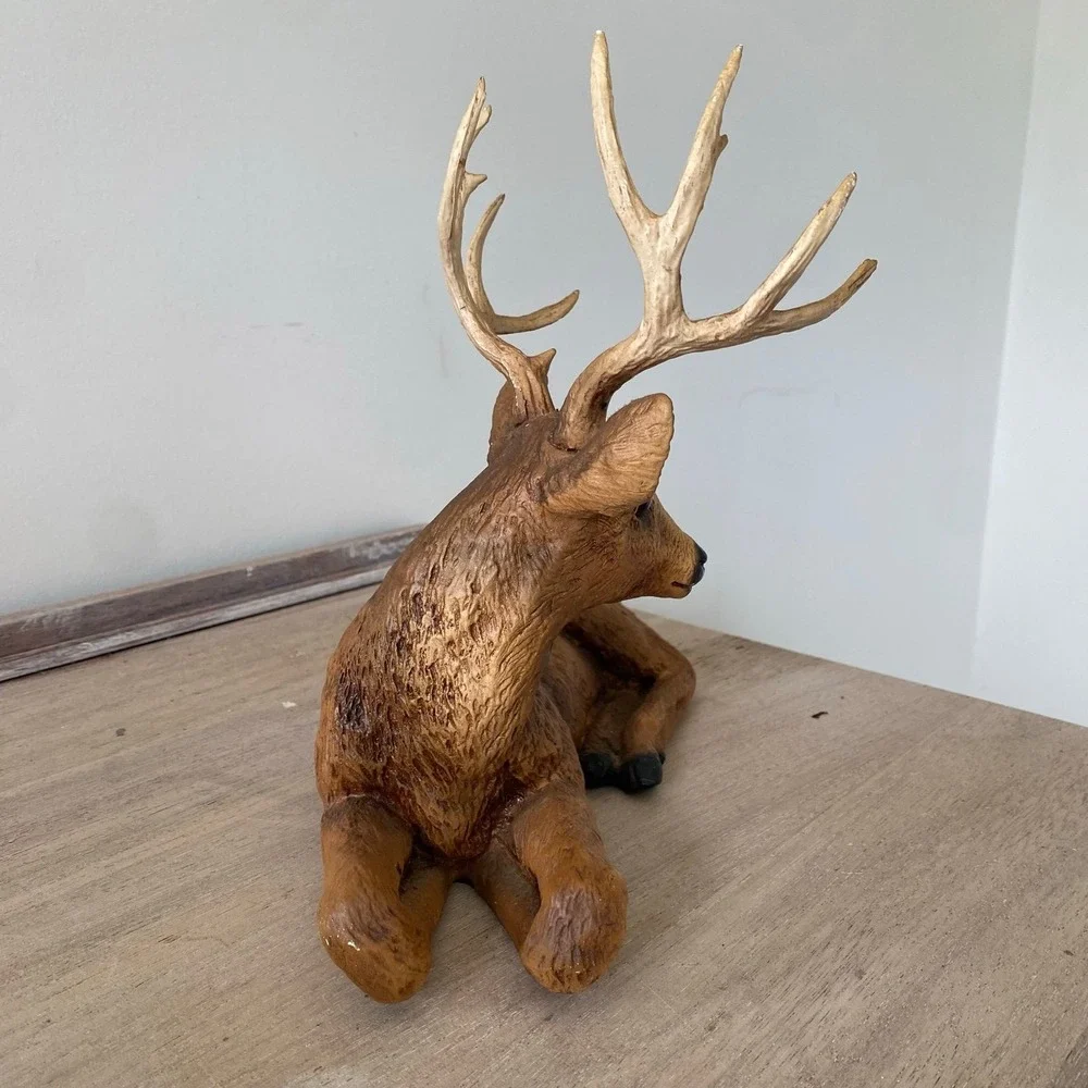 Homco Deer Buck Stag Laying Down Figurine